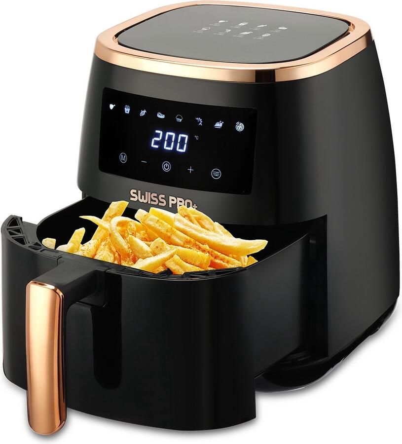 Swiss Pro+ Smart Airfryer 6.5 L van 1500W Zwart rose goud