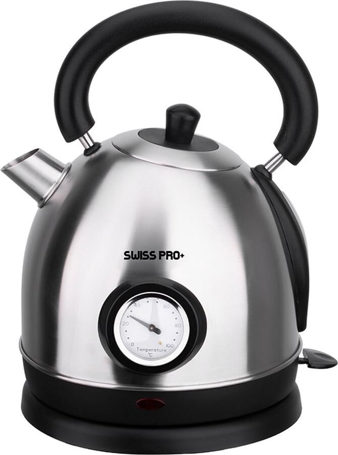 Swiss Pro+ SP-WK2200BS retro waterkoker 1.8 L 2200W Zilver 1.8 liter