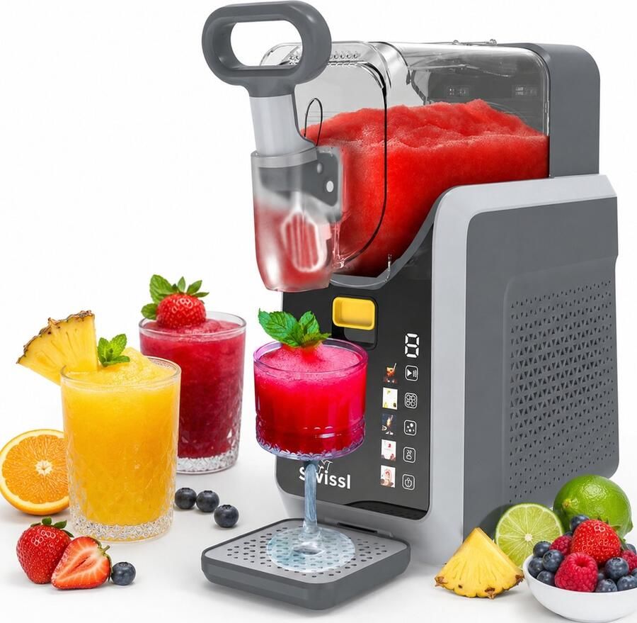 Swissl Slush Puppy Maker – Slushy Maker – Slush Puppy & Frozen Drink Machine Voor Frozen Cocktails Smoothies Milkshakes & IJskoffie – 2 Liter Compact BPA-vrij Transparante Tank – Inclusief 2 Recept-E-books