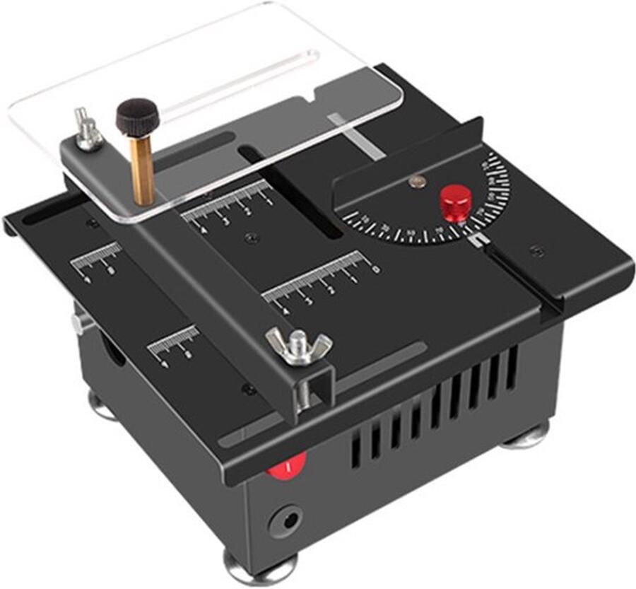 Tafelzaag Mini Desktop Zwart 100 W Vermogen 16 mm Zaagdiepte Verstelbare Snijhoek Elektrische Zaag