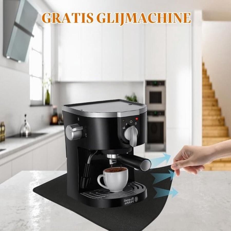 Tapijt Koffiezetapparaat Schuifdienblad en Antislipmat voor Koffiezetapparaat Keukenrobot Mixer Keukenapparaat Zwart