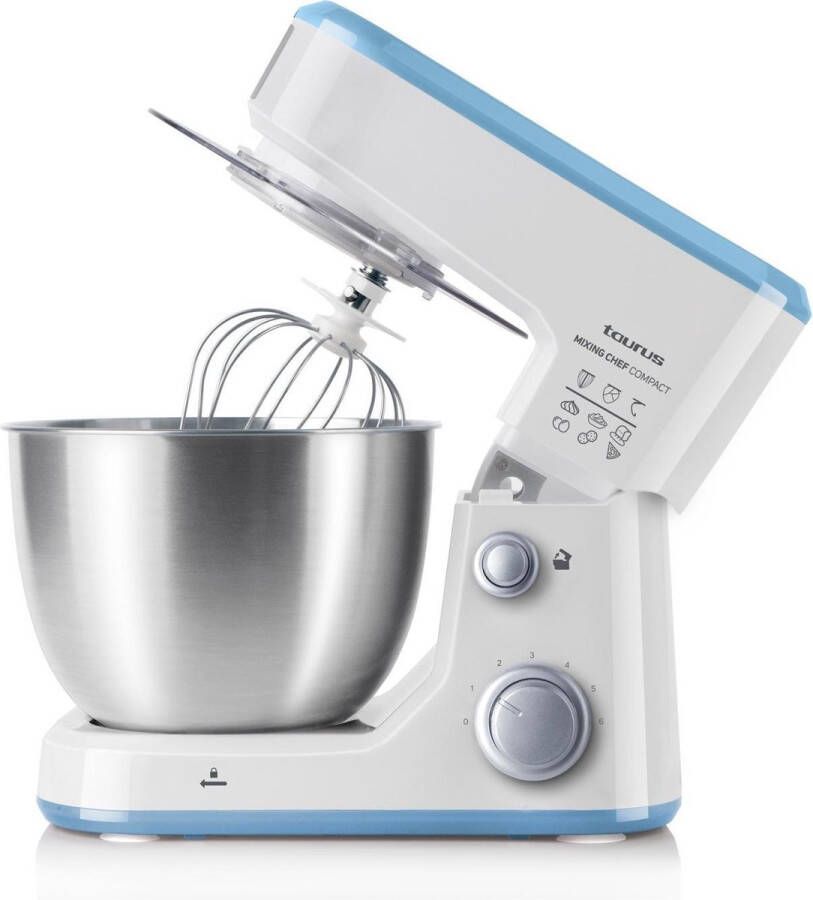 Taurus Mixing Chef Compact Staande mixer Blauw Zilver Wit 500 W