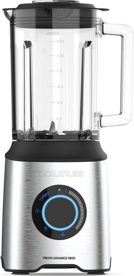 Taurus PRIOR ADVANCE 1800 2 l Blender voor op aanrecht 1800 W Zwart Roestvrijstaal Transparant
