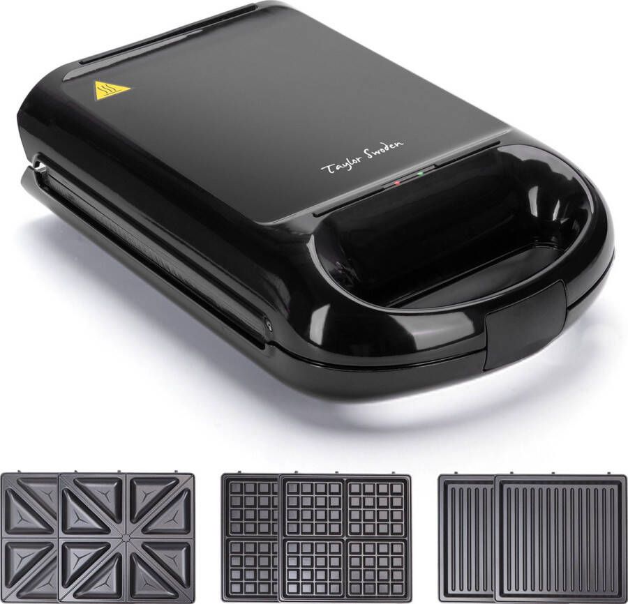 Taylor Swoden 3-in-1 Contact Grill XL-Tosti Apparaat Wafelijzer 3 Verwisselbare platen Anti aanbaklaag 1200W Bruno 30ZHG