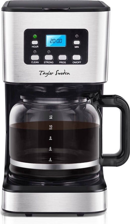 Taylor Swoden Koffiezetapparaat Filterkoffie Koffiemachine 1.5L 12 Koppen met Glazen Kan-Digitaal Display Timer- Zwart RVS Darcy 30QUK - Foto 3