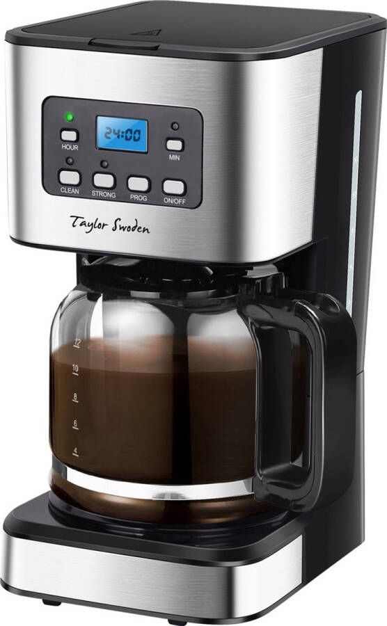 Taylor Swoden Koffiezetapparaat Filterkoffie 12 Koppen met Glazen Kan-Zwart RVS Darcy 30QUK - Foto 2