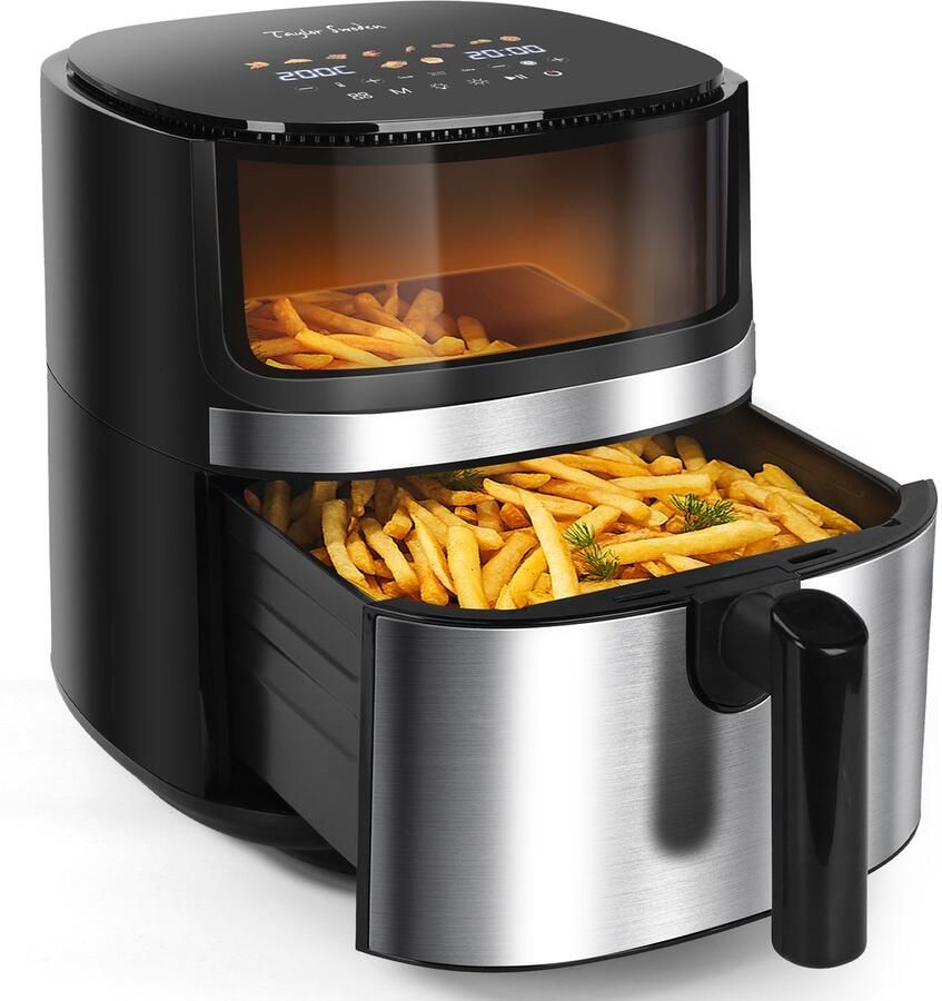 Taylor Swoden Airfryer XXL 8 Liter Dubbele verwarmingstructuur Kijkvenster 2000W 8 Automatische Programma's