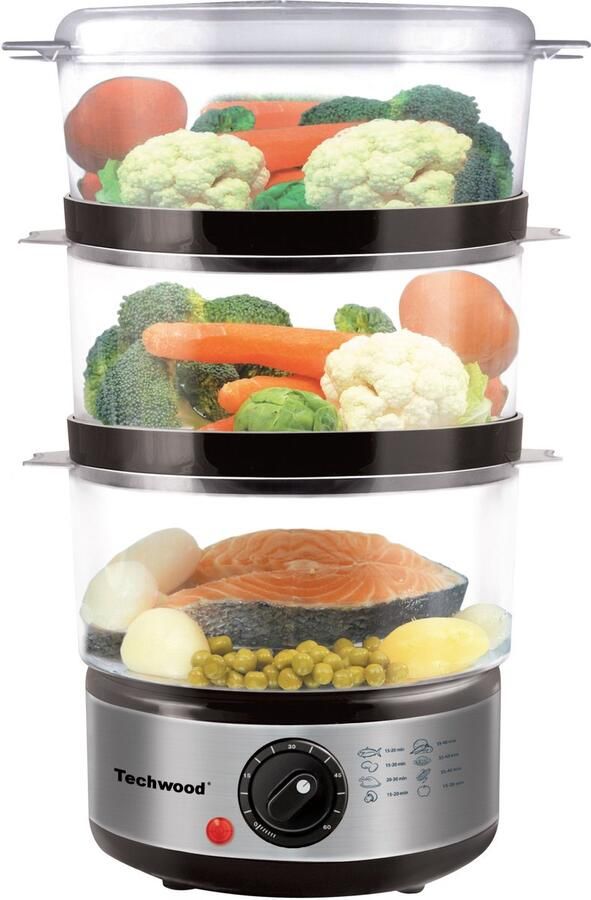 Techwood TCV364 Stoomkoker 3 Stoomschalen 6 Liter