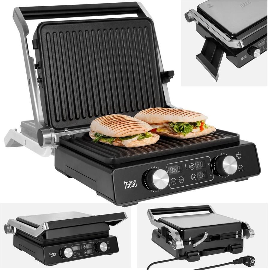 Teesa Contactgrill Elektrische Grill 2000W 7 Posities LED Display