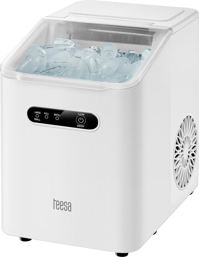Teesa Easy Ice IJsblokjesmachine – 11 kg per dag 2 Formaten IJsblokjes 110W 1L Watertank Automatische Reiniging Compact voor Thuis