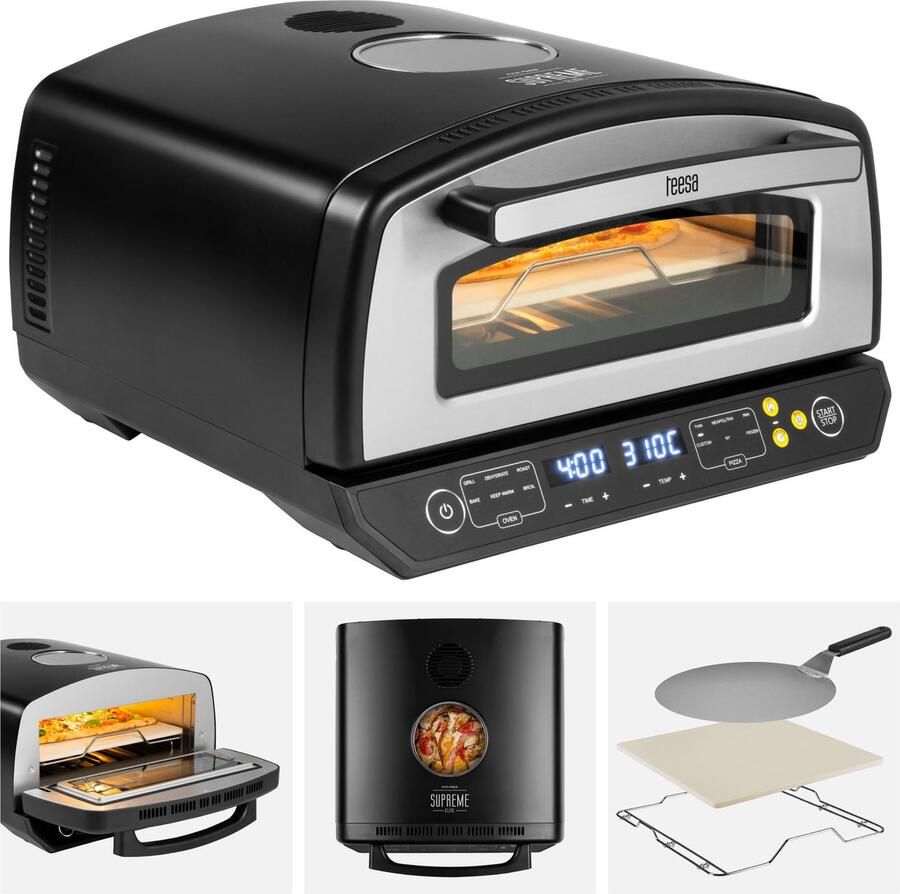 Teesa SUPREME ELITE Pizzaoven LED Display 2200W 450°C Keramische Steen