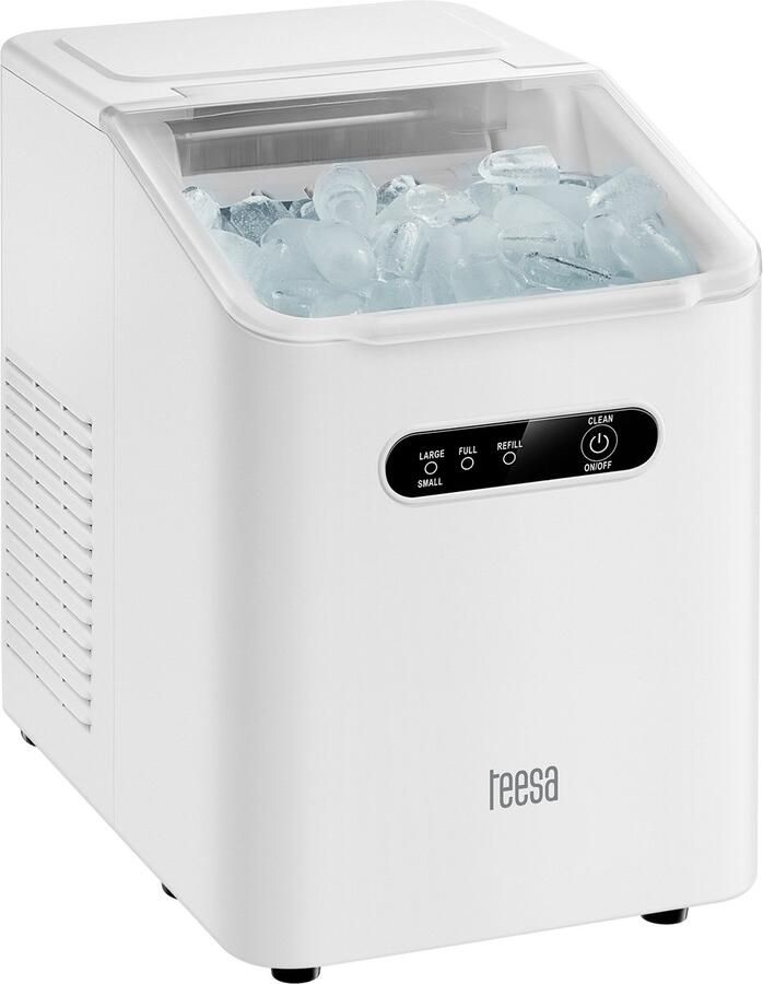 Teesa Easy Ice IJsblokjesmachine – 11 kg per dag 2 Formaten IJsblokjes 110W 1L Watertank Automatische Reiniging Compact voor Thuis