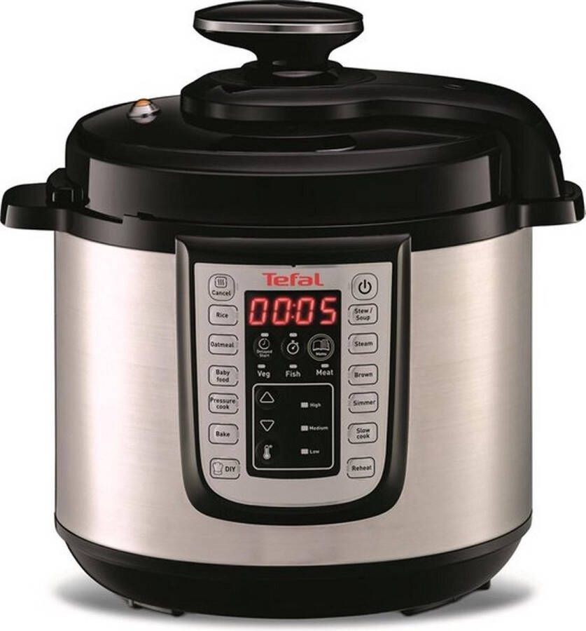 Tefal All-in-One CY505E 3 in 1 Slowcooker Multicooker Snelkookpan RVS