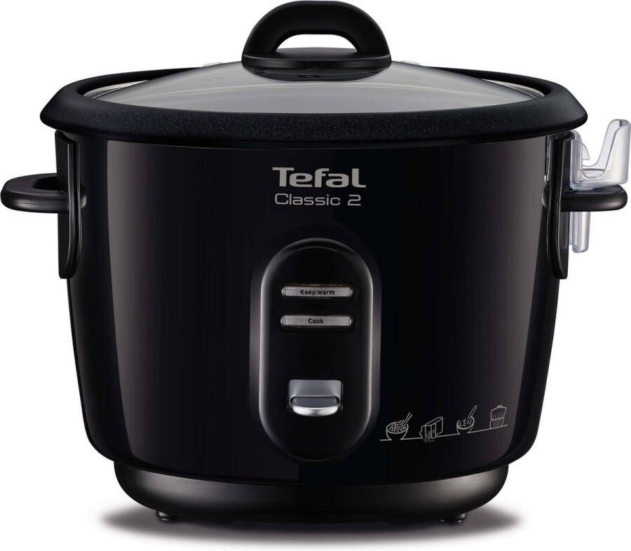 Tefal Classic RK1028 Rijstkoker 1 L 6 Kops Compact Eenvoudig in Gebruik Automatische Warmhoudfunctie Zwart
