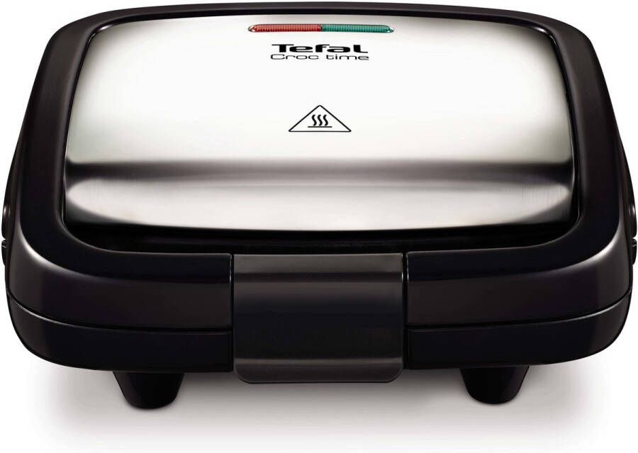 Tefal Croc Time SM193D Tosti-apparaat Anti-aanbaklaag Veilig in gebruik Compact Design 700W RVS