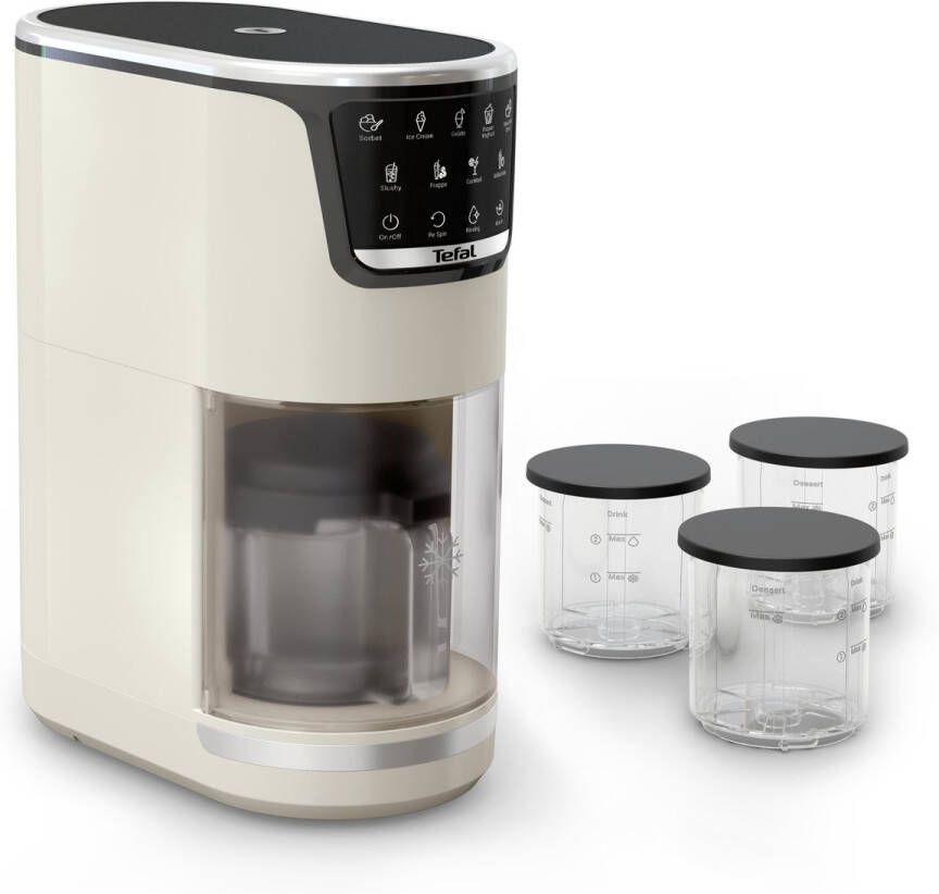 Tefal Dolci IG602A Ijsmachine 10 Programma's 1.6L Geschikt voor Sorbet en Roomijs