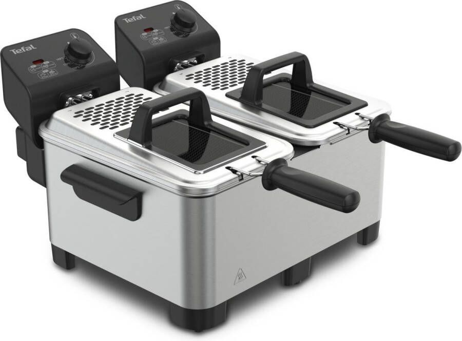 Tefal Double Pro FR3610 Dubbele Frituurpan 7 L Koude Zone Anti-geurfilter Makkelijk Schoonmaken 3600W RVS - Foto 2