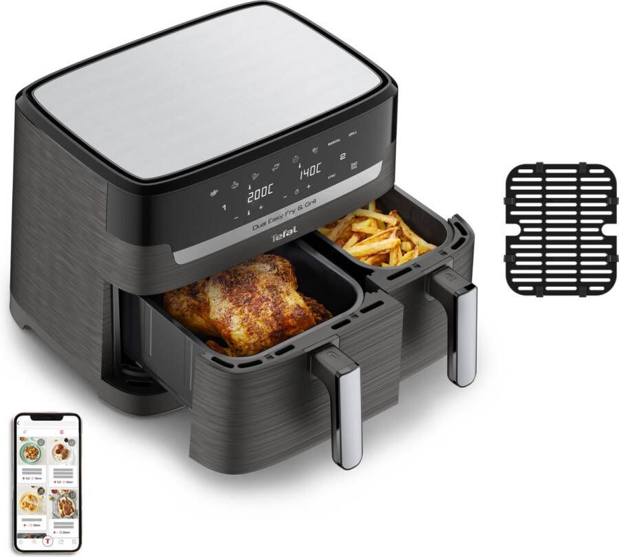 Tefal Easy Fry Dual XXL & Grill EY905B Dubbele Airfryer 8.3L Dubbele Mand Grillfunctie XXL Capaciteit - Foto 8