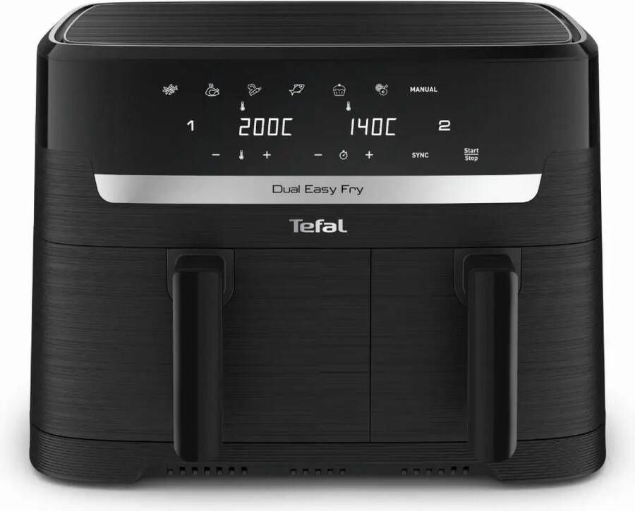 Tefal EY901N10 Dual Easy Fry Essential Heteluchtfriteuse 2700W 8 3L Zwart