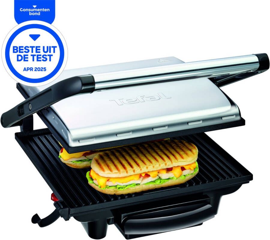 Tefal Inicio GC241D Contactgrill Anti-aanbaklaag 2000W RVS Compact Design Best uit de Test Consumentenbond Oktober 2025 - Foto 2