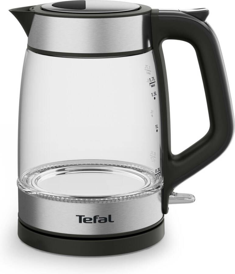 Tefal Glass KI6058 Waterkoker 1 7L Glazen Design Met LED-verlichting Uitneembaar Antikalkfilter 2200W Zwart