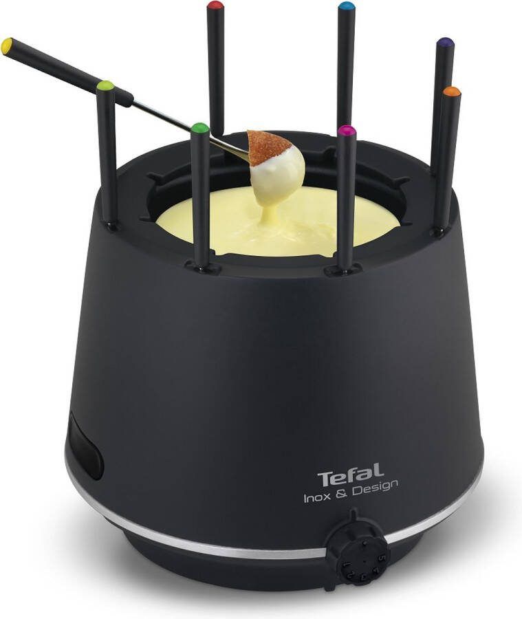 Tefal Inox & Design EF2658 Elektrische Fonduepan 8 Fonduevorkjes 1.5L Anti-aanbaklaag RVS