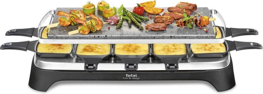 Tefal Inox & Design RE45A8 Gourmetset 3-in-1 RVS Geschikt voor Raclette en Grillen 10 Personen - Foto 2