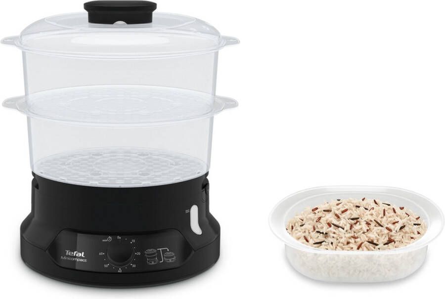 Tefal Minicompact VC139810 2-in-1 Stoomkoker Vrijstaand 800 Watt Zwart
