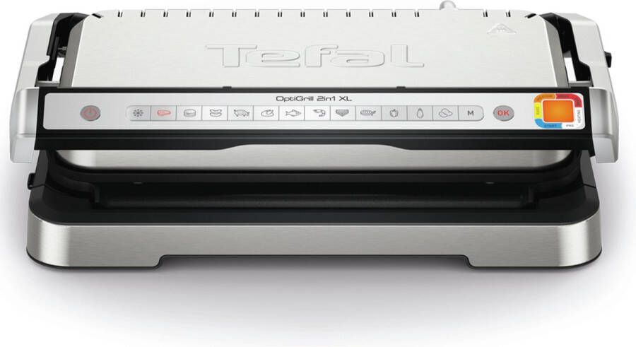 Tefal OptiGrill 4in1 XL GC784D Contactgrill Groot grilloppervlak 12 automatische kookprogramma s 2200W RVS