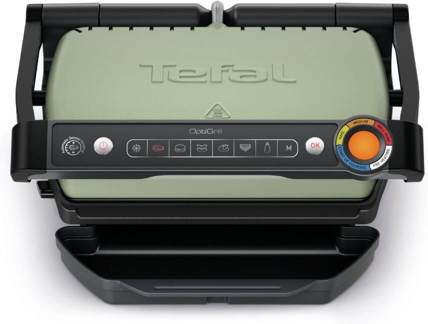Tefal OptiGrill Eco GC71EL Intelligente Contactgrill Keramische uitneembare platen PFAS vrij 6 Automatische Programma's Gaarheidsindicator Gemaakt van 35% gerecycled materiaal 2000W RVS