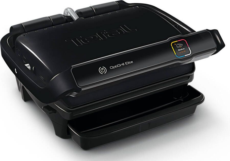 Tefal OptiGrill Elite GC7508 Intelligente Contactgrill 12 Automatische Programma's voor vlees vis groenten etc. Digitale grillassistent Gaarheidsindicator Boostfunctie voor grillstrepen 2000W Zwart - Foto 2