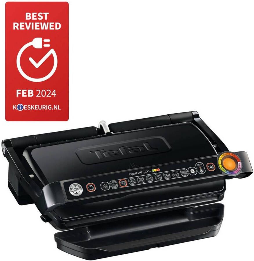 Tefal Optigrill+ XL GC 7228 Intelligente Contactgrill Groot grilloppervlak 9 automatische kookprogramma s 2000W Zwart