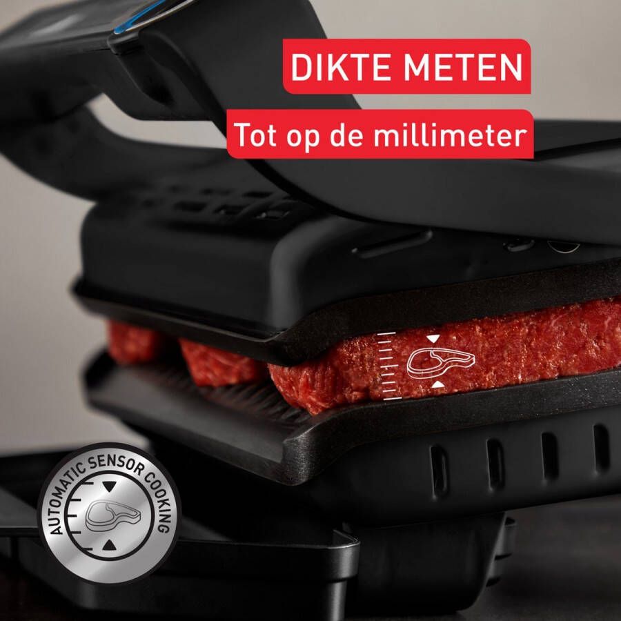 Tefal OptiGrill+ XL GC722D16 Contactgrill Groot grilloppervlak 9 automatische kookprogramma s 2000W RVS - Foto 2