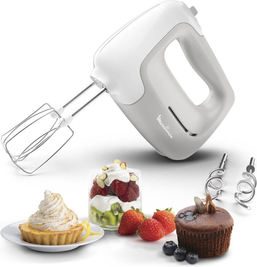 Tefal Prep'Mix HT450B Handmixer 5 Snelheden en Turbofunctie Met Deeghaken en Gardes Lichtgewicht 500W Wit - Foto 2