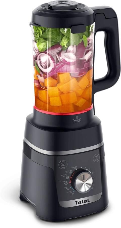 Tefal Blendforce Cook 1.5L Kookfunctie Auto-reinigingsprogramma Blender Zwart Soepmaker & Smoothie Blender Ice Crush Functie 8 Automatische Programma s Verwarmende Multifunctionele Keukenblender