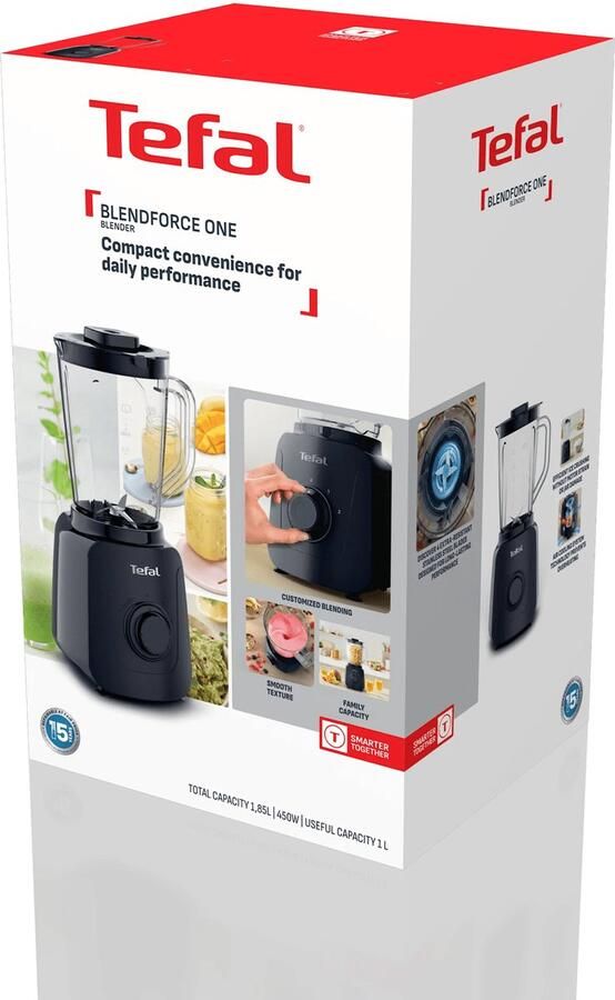 Tefal Blendforce Essential blender 1.85 liter Uitgerust met twee snelheden een pulsfunctie en een koelsysteem tegen oververhitting