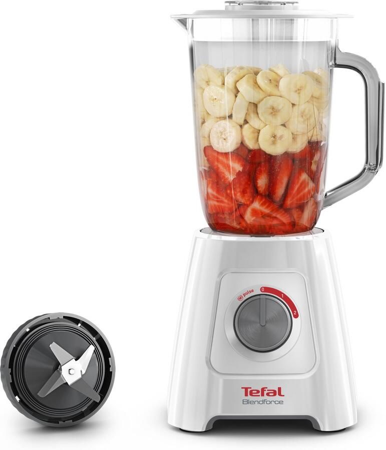 Tefal Blendforce II BL4201 Blender 1.25L Smoothie Maker Pulse Functie 600W Wit