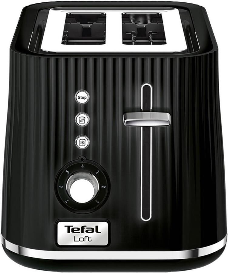 Tefal TT7618 Broodrooster 2 sneetjes 7 bruiningsniveaus Zwart Ontdooienfunctie