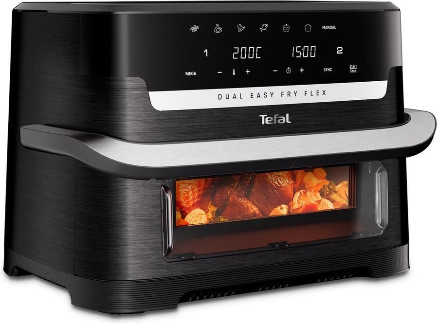 Tefal Dual Easy Fry Flex EY9228 Dubbele Airfryer 9L FlexCook 1 of 2 Kookzones 7 Programma's Zwart Voor 8 Personen - Foto 7