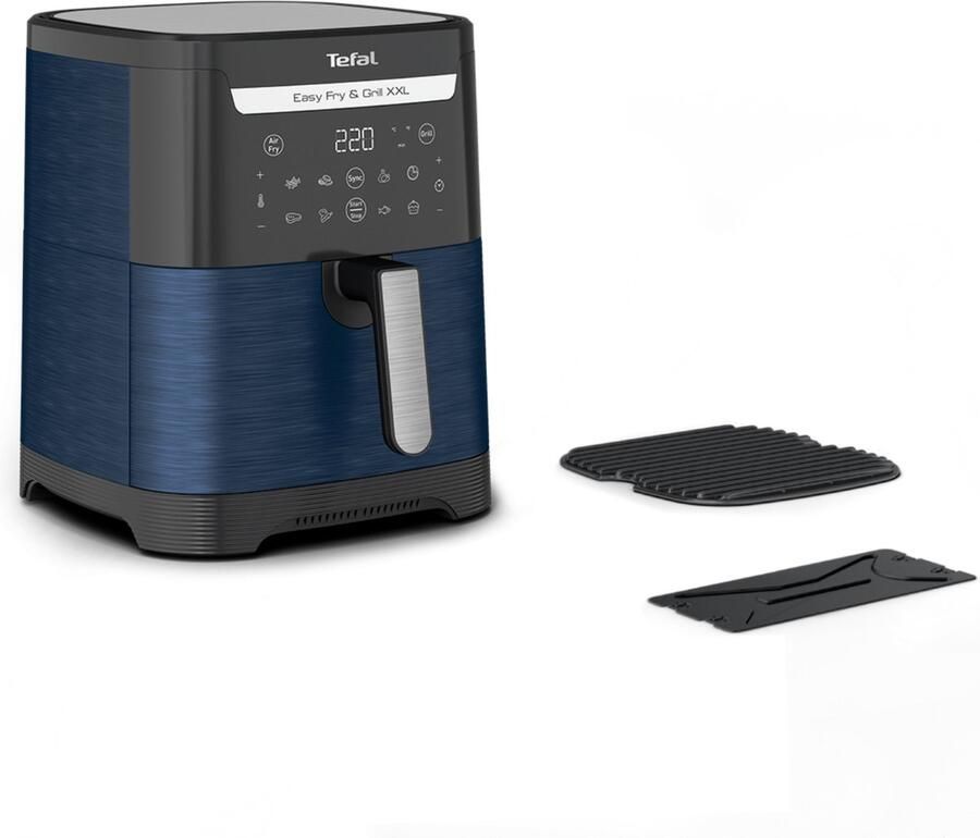 Tefal Easy Fry & Grill EY8014 XXL 6 5L 2-in-1 Heteluchtfriteuse met Uitneembare Verdeler Blauw Airfryer met 8 Automatische Kookprogramma's Beste Grote Airfryer van Digitaal Display Extreem stil Koken Zonder Olie Anti Aanbaklaag - Foto 6