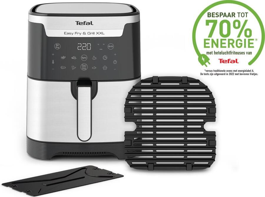 Tefal Easy Fry & Grill XXL EY801D 2-in-1 Airfryer 6 5L Grillfunctie Voor 6 Personen RVS - Foto 4
