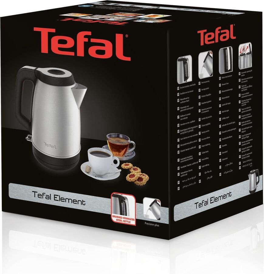 Tefal Waterkoker KI280D Element premium roestvrij staal grote inhoud van 1 7 l 1 7 l