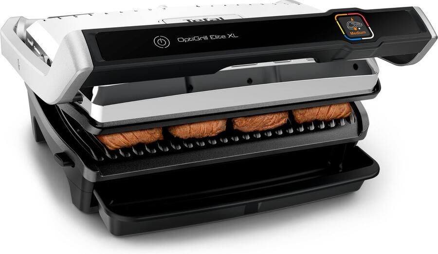 Tefal OptiGrill Elite XL GC760D Slimme Contactgrill Digitale Grillassistent 16 Automatische Programma's Gaarheidsindicator Uitneembare anti-aanbakplaten Groot Formaat Vet opvangbak 2200W RVS - Foto 5