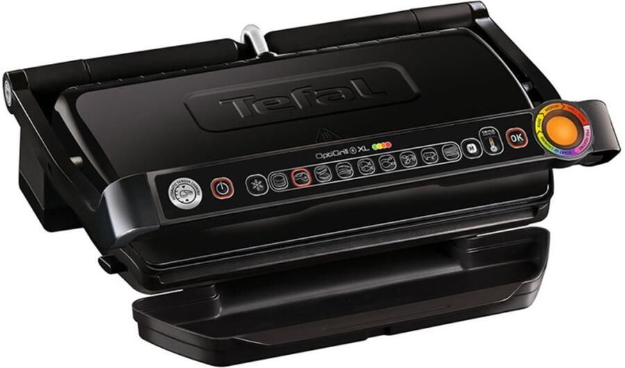 Tefal Optigrill+ XL GC 7228 Intelligente Contactgrill Groot grilloppervlak 9 automatische kookprogramma s 2000W Zwart