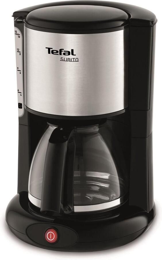 Tefal Subito CM3608 Filter Koffiezetapparaat Glazen Kan 10 Koppen Compact Design