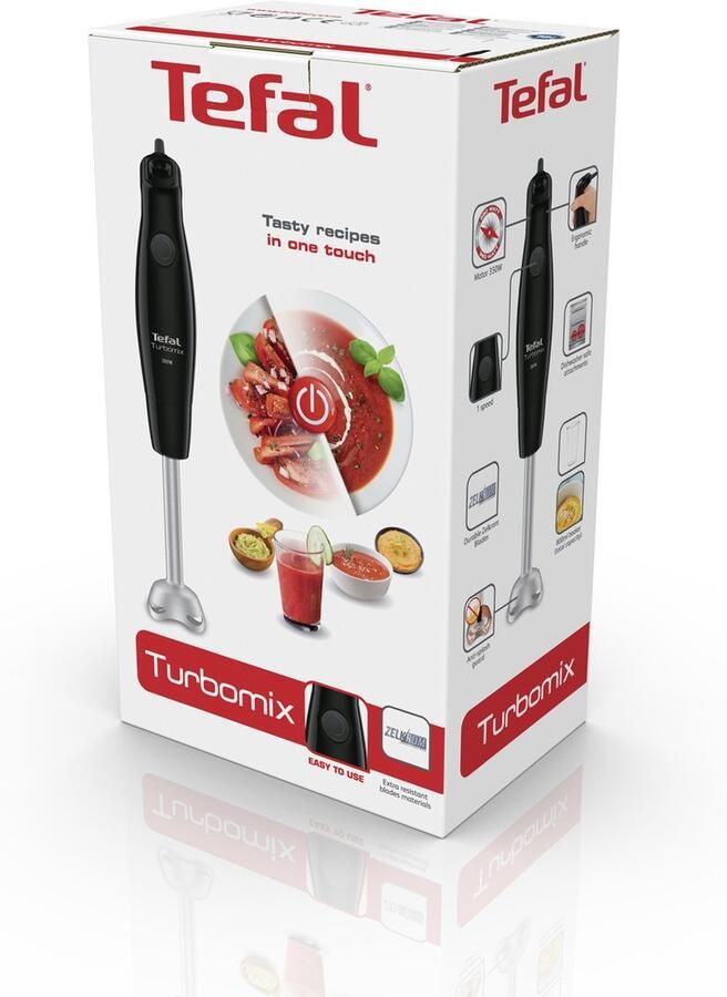 Tefal Turbomix HB1218 Staafmixer Lichtgewicht Eenvoudig in Gebruik 350W Zwart