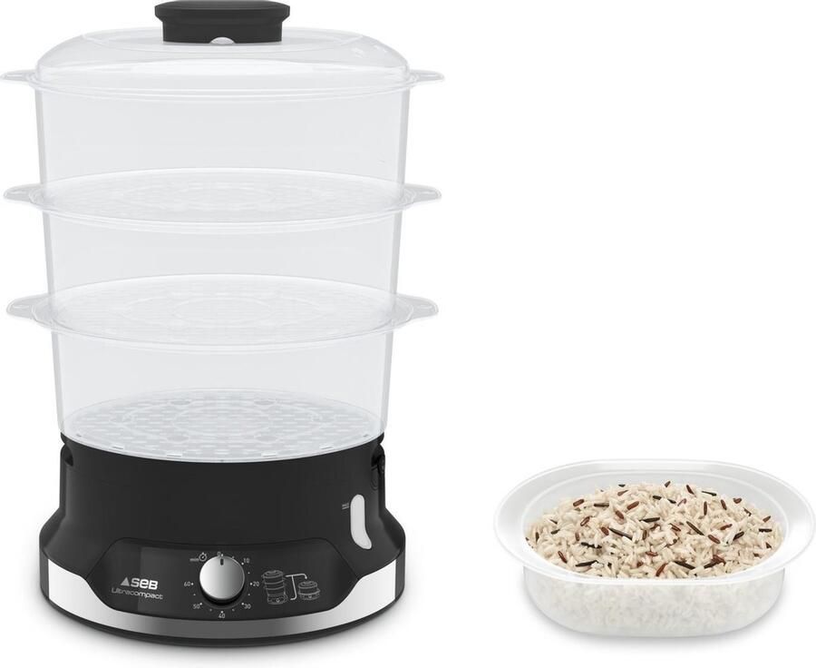 Tefal Stoomoven Ultracompact 3 opzetstukken 60-minuten-timer 9 l capaciteit rijstinzet vc2048 - Foto 4