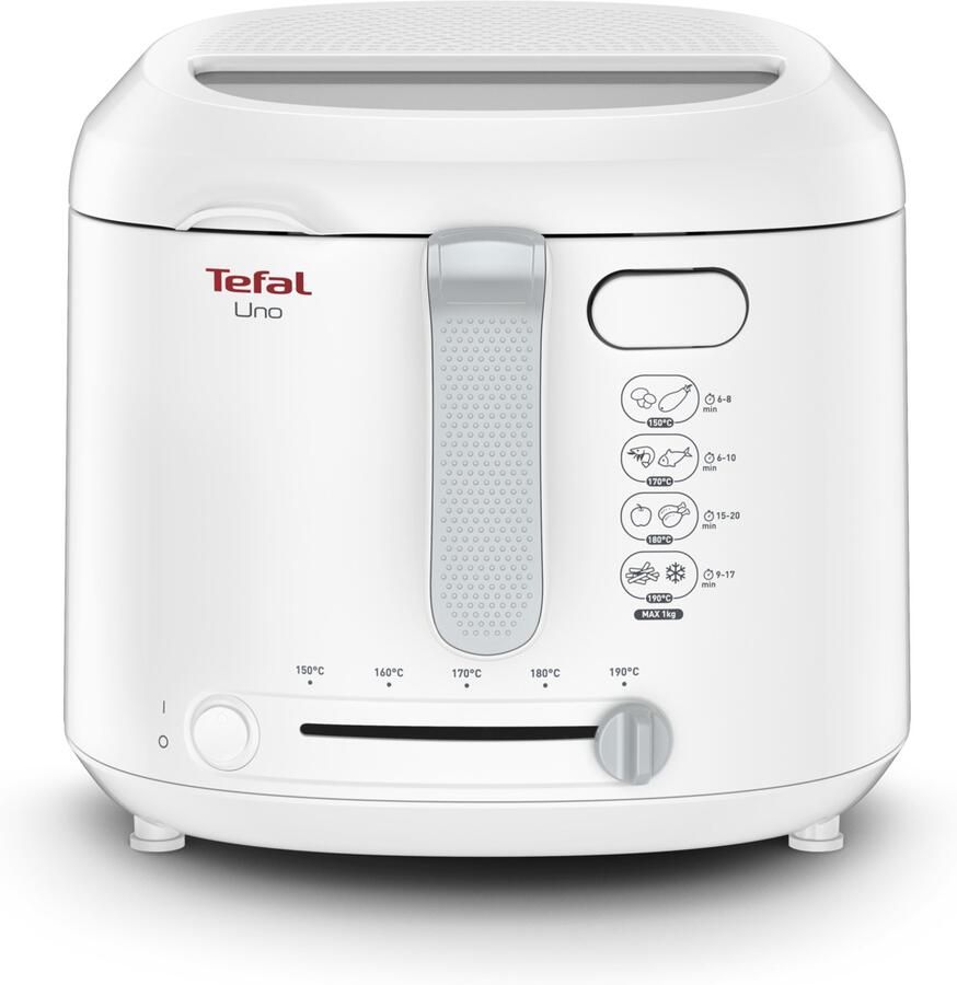 Tefal Uno FF2031 Frituurpan 1 8 L Compact Design Coolwall Kijkvenster Instelbare thermostaat 1600W Wit