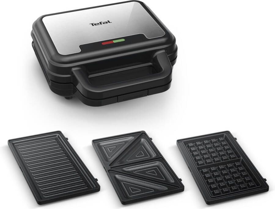 Tefal Sandwichmaker SW383D Ultracompact 3-in-1 sandwich-wafel-panini combigericht