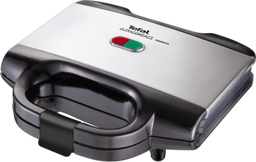 Tefal Sandwichmaker SM1552 Ultracompact bakplaten met antiaanbaklaag gemakkelijk te reinigen afm.: 26 5x12x26 cm